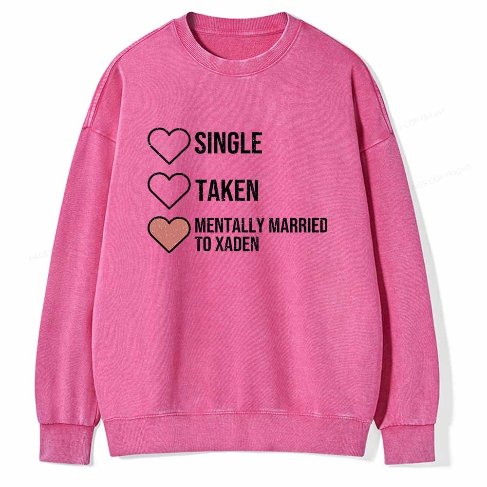 Pagewings Mentally Married To Xaden  Unisex Washed Sweatshirt
