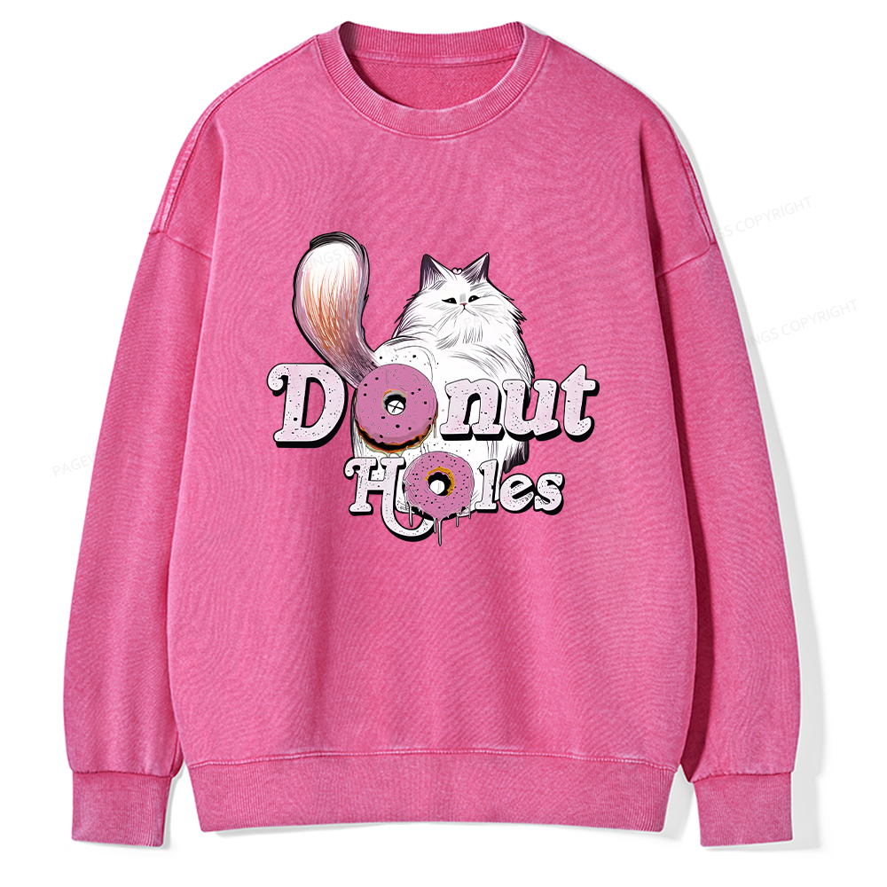 Pagewings Donut Cat Bookish Unisex Washed Sweatshirt