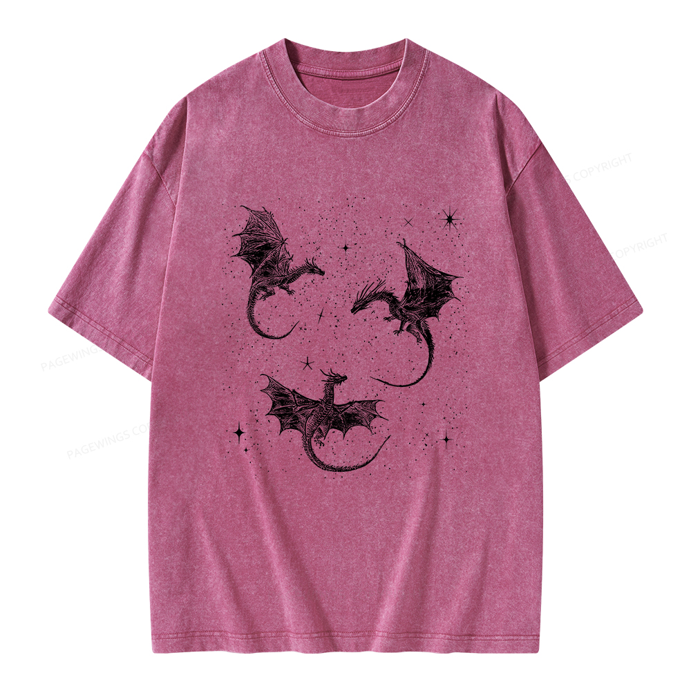 Pagewings Dragon Fantasy Unisex Washed T-shirt