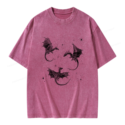Pagewings Dragon Fantasy Unisex Washed T-shirt