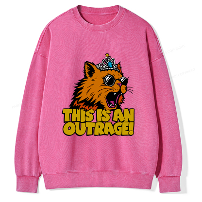 Pagewings This is an Outrage Unisex Washed Sweatshirt