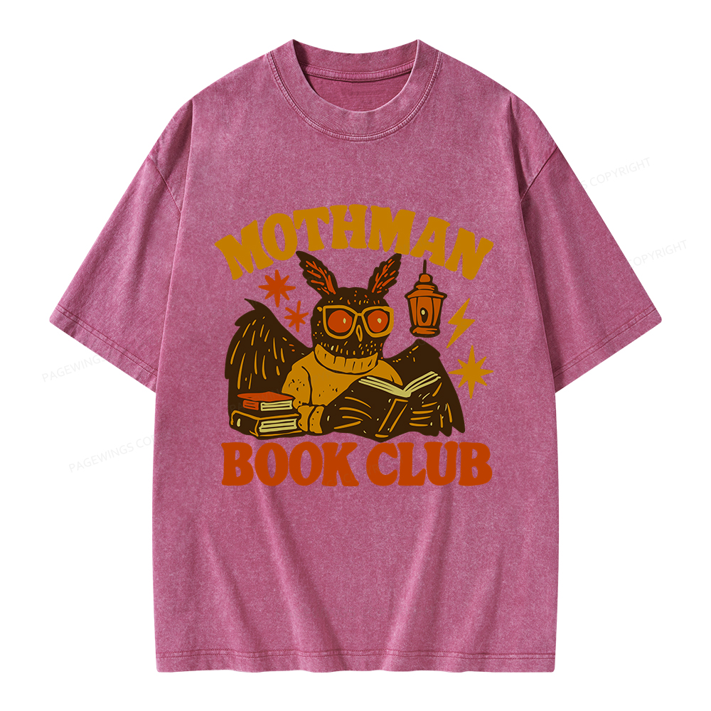 Pagewings Mothman Book Club Unisex Washed T-shirt
