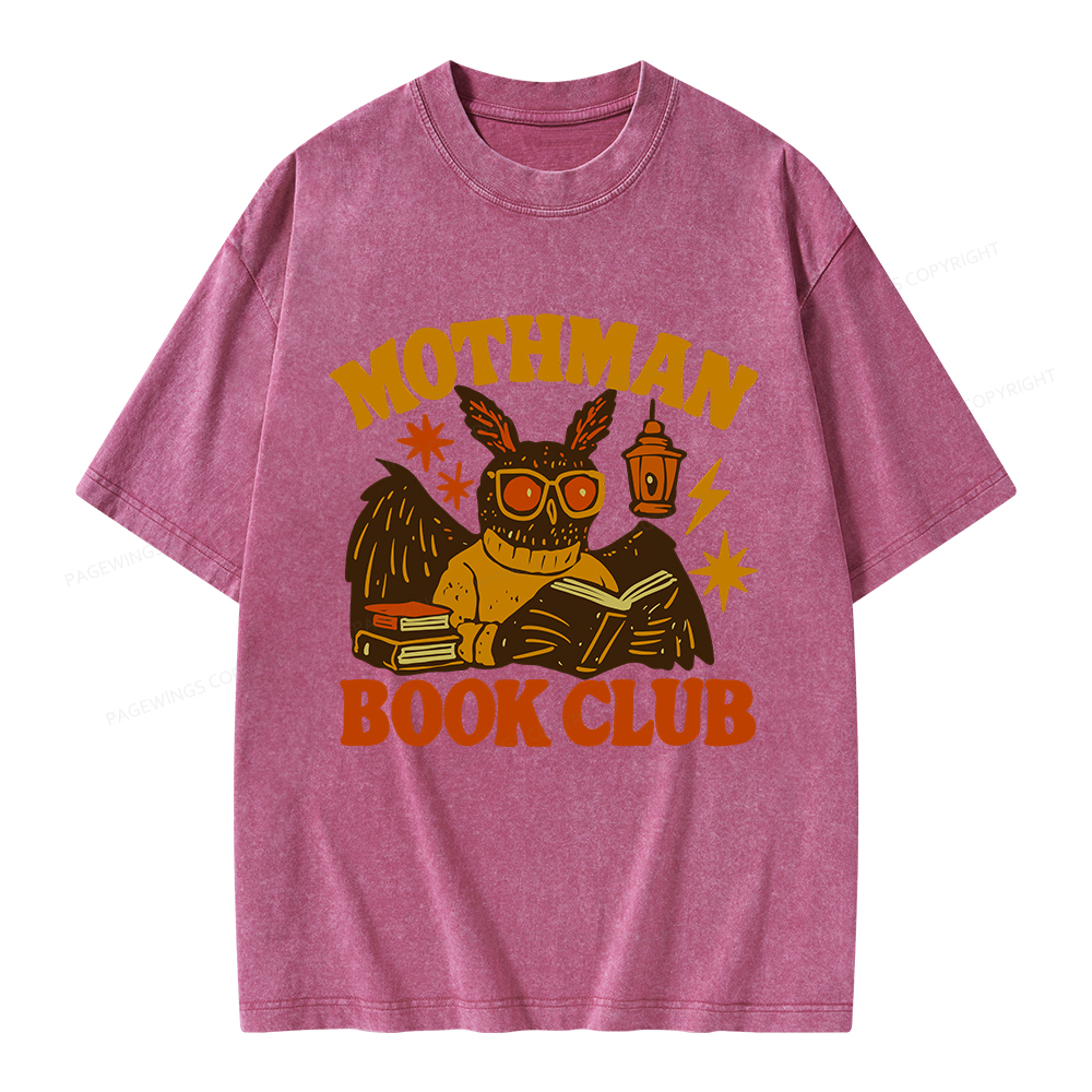 Pagewings Mothman Book Club Unisex Washed T-shirt
