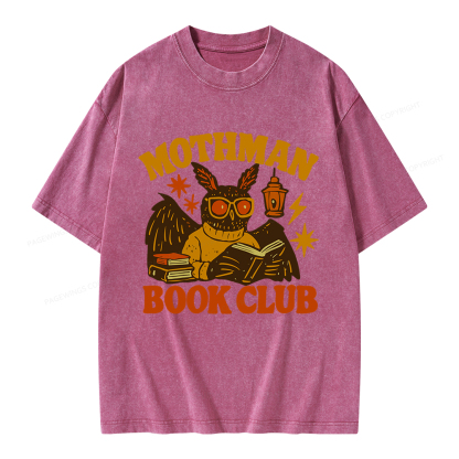 Pagewings Mothman Book Club Unisex Washed T-shirt