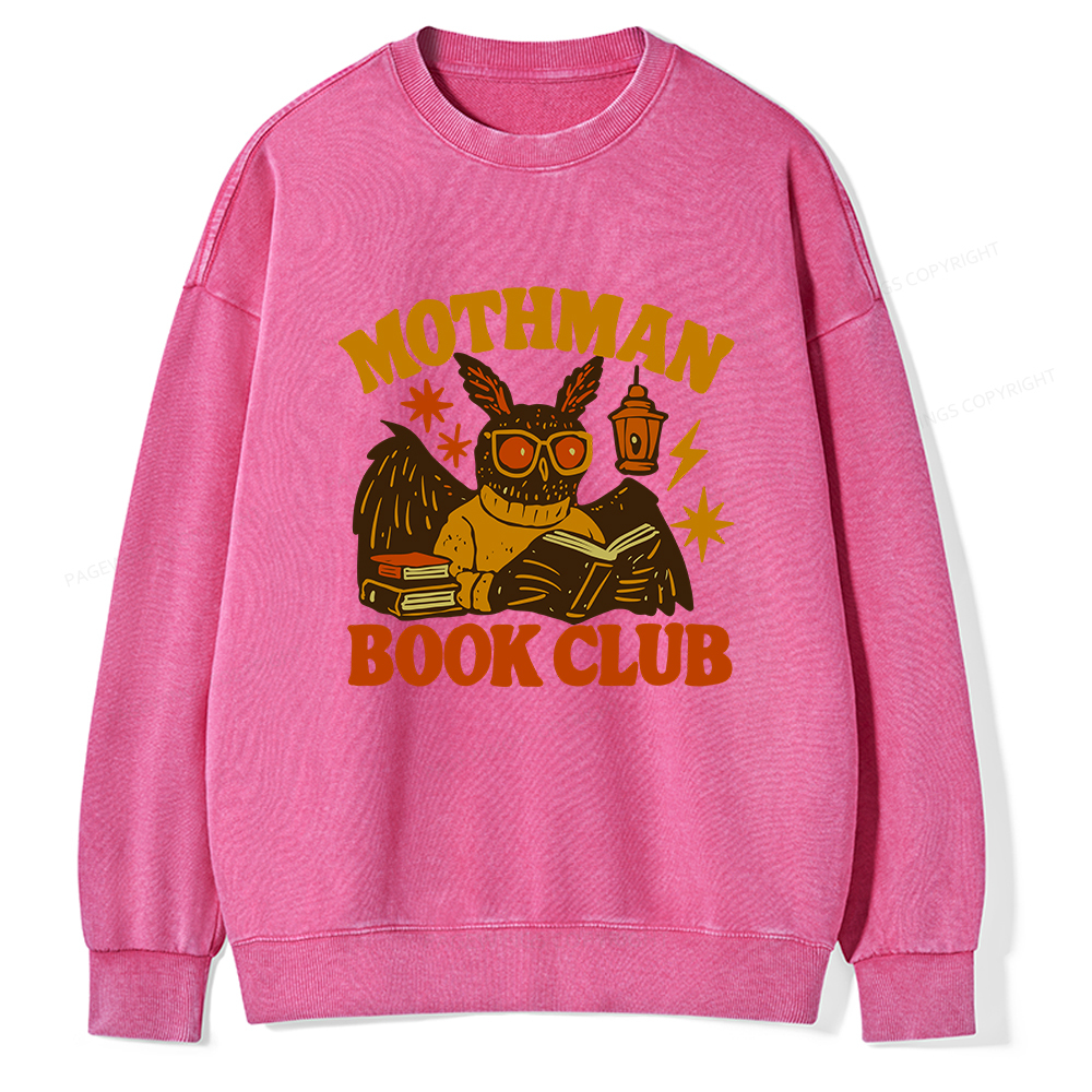 Pagewings Mothman Book Club Unisex Washed Sweatshirt