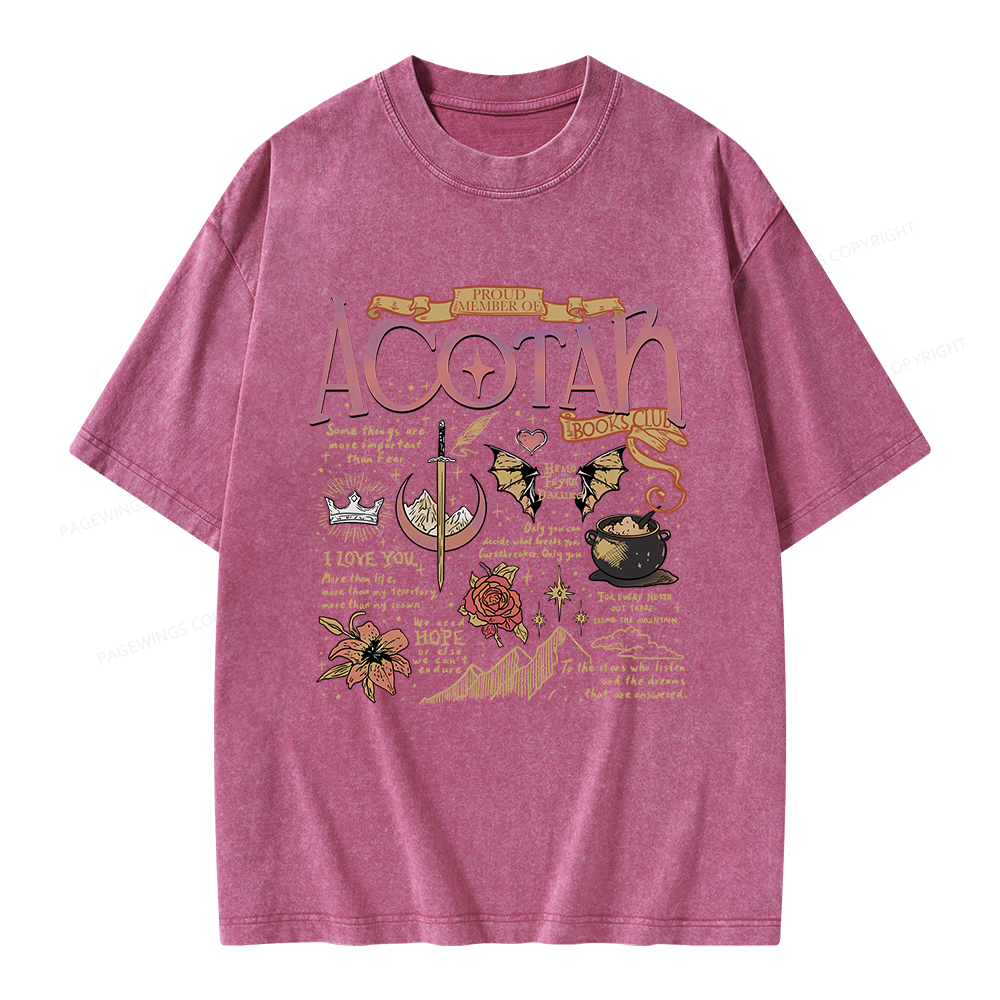 Pagewings Fantasy Book Unisex Washed T-shirt