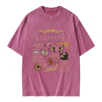 Pagewings Fantasy Book Unisex Washed T-shirt