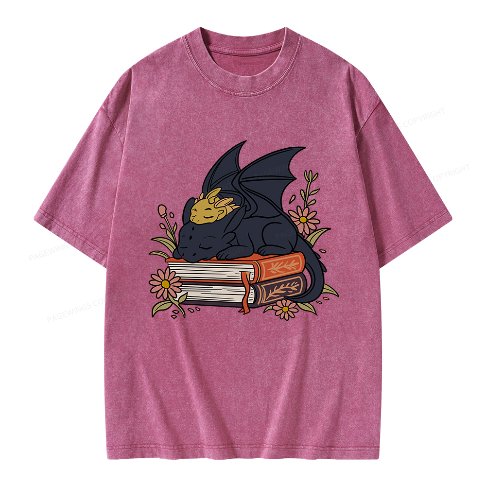 Pagewings Dragon Book Unisex Washed T-shirt
