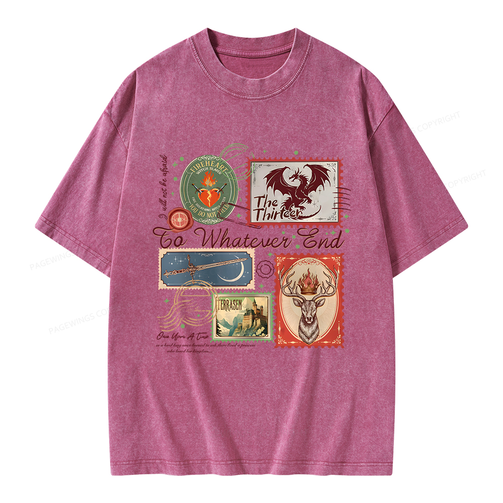 Pagewings Book Lover Stamps Unisex Washed T-shirt