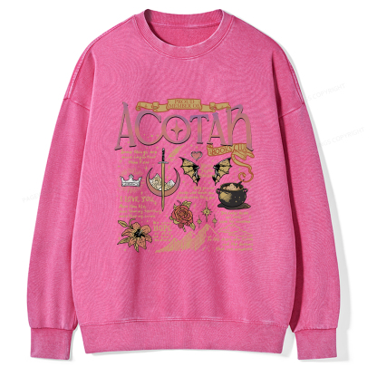 Pagewings Fantasy Book Unisex Washed Sweatshirt