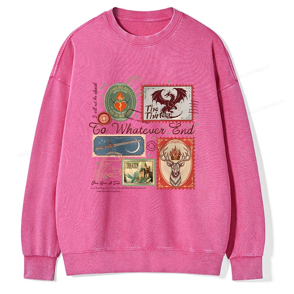 Pagewings Book Lover Stamps Unisex Washed Sweatshirt