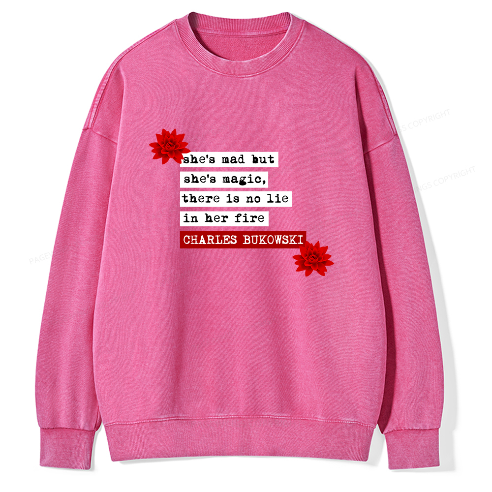 Pagewings She's Mad But Magic Unisex Washed Sweatshirt
