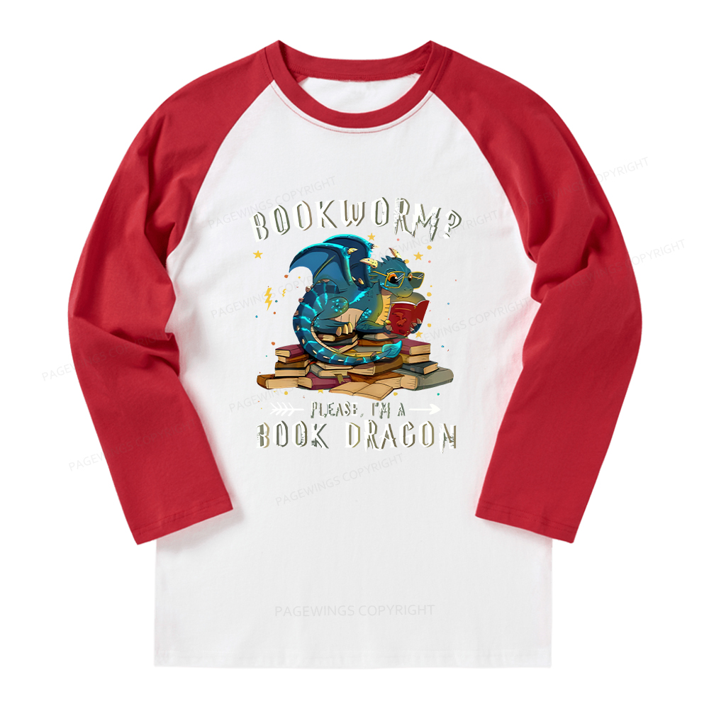 Pagewings Dragon Book Long Sleeve Raglan T-shirt