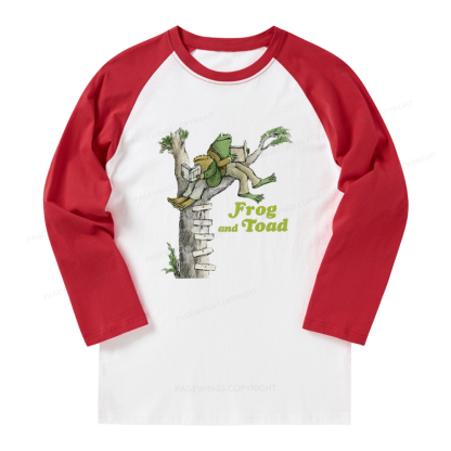 Pagewings The Growing Frog Old Book Long Sleeve Raglan T-shirt