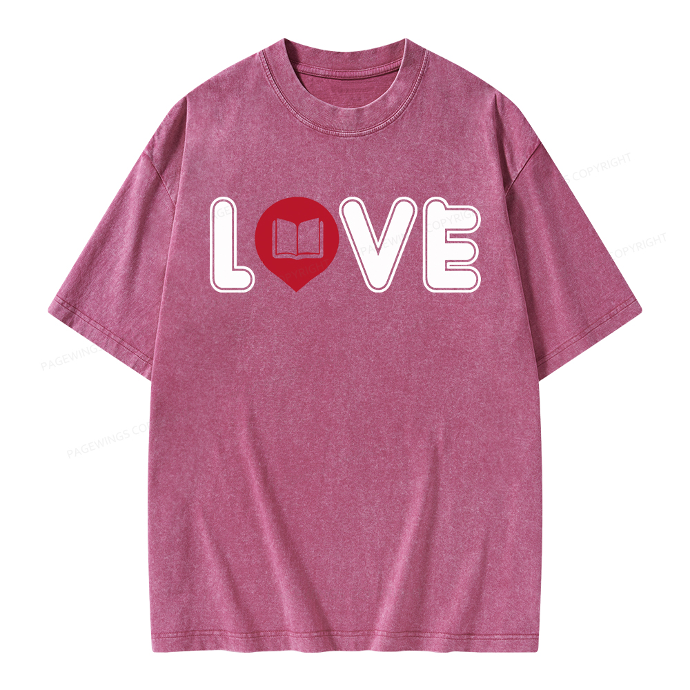 Pagewings Book Love Unisex Washed T-shirt
