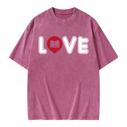 Pagewings Book Love Unisex Washed T-shirt