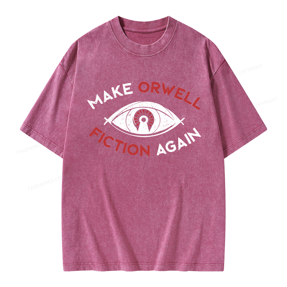 Pagewings Make Orwell Fiction Again Unisex Washed T-shirt