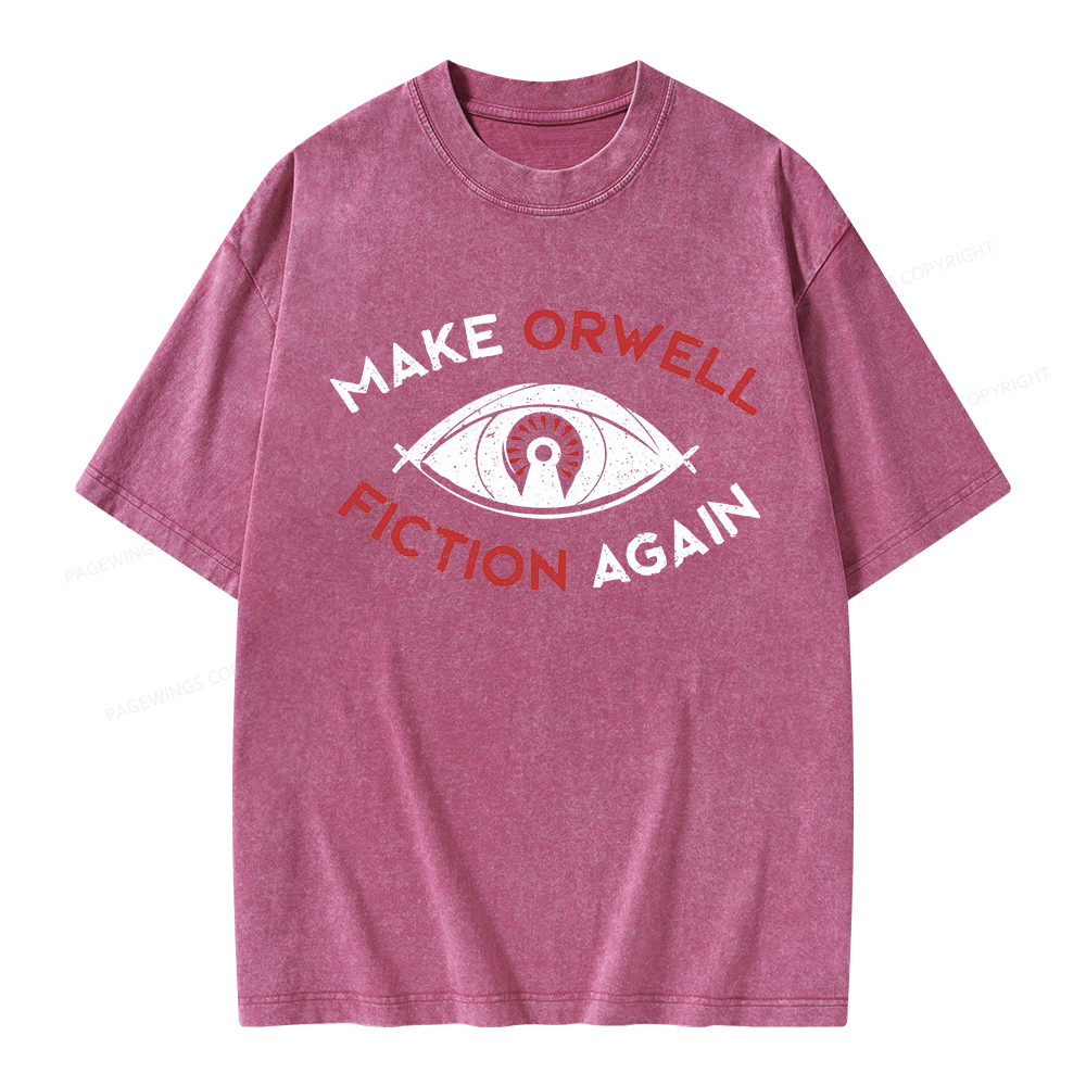 Pagewings Make Orwell Fiction Again Unisex Washed T-shirt
