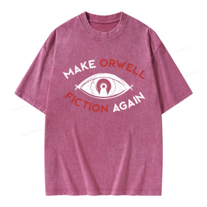 Pagewings Make Orwell Fiction Again Unisex Washed T-shirt