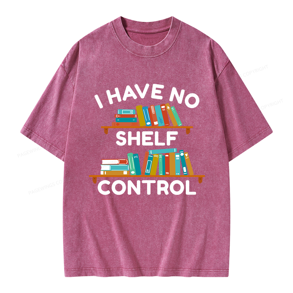 Pagewings I Have No Shelf Control Unisex Washed T-shirt