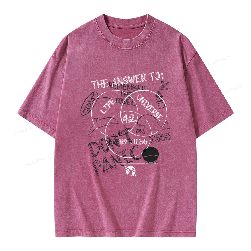 Pagewings The Answer Is 42 Unisex Washed T-shirt