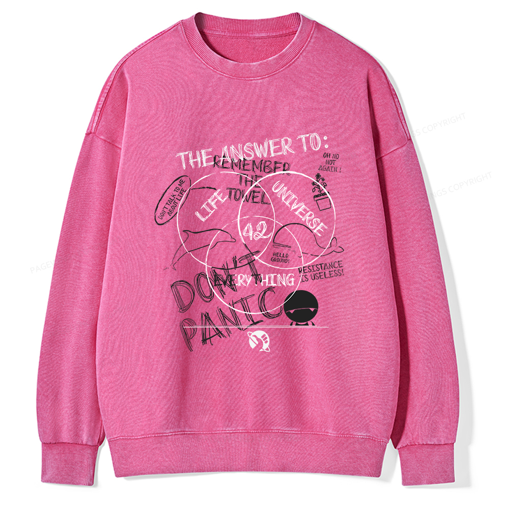 Pagewings The Answer Is 42 Unisex Washed Sweatshirt