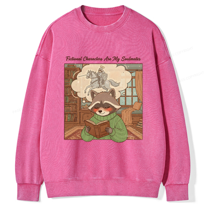 Pagewings Fictional Characters Are My Soulmates Unisex Washed Sweatshirt