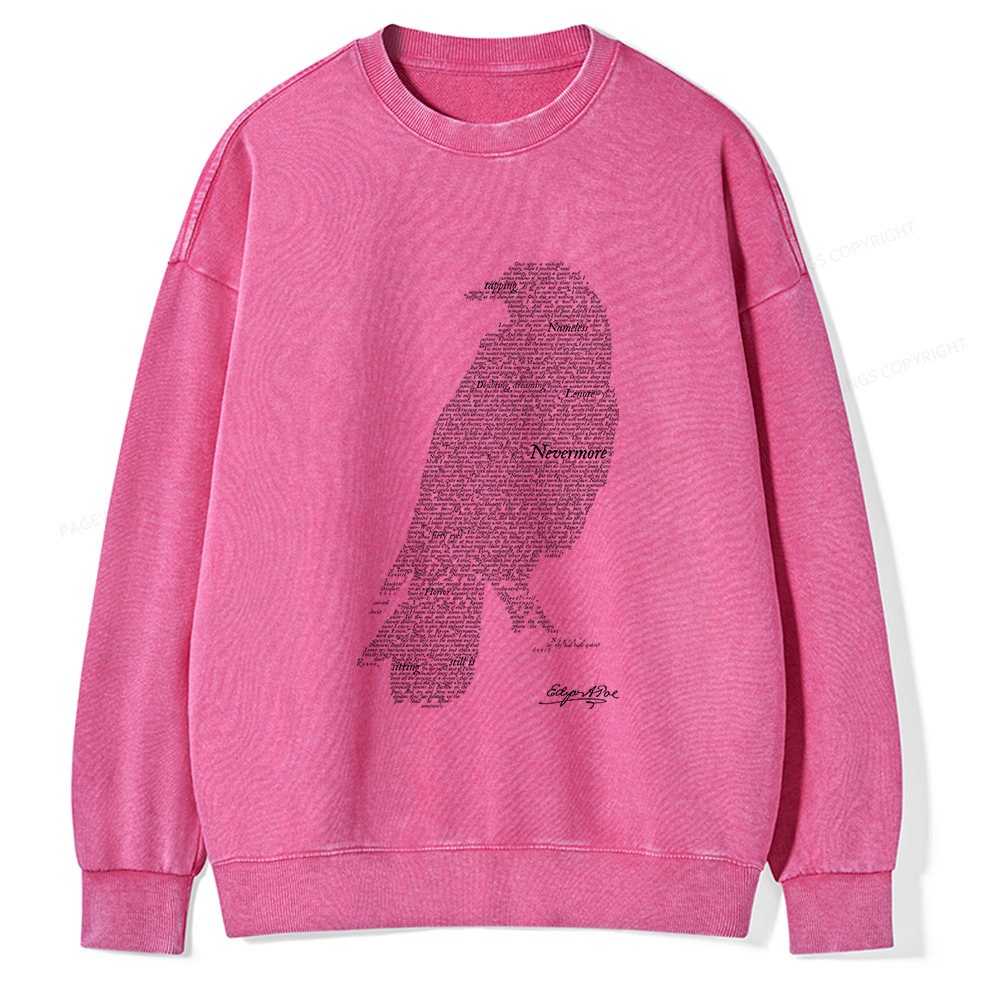 Pagewings The Raven Unisex Washed Sweatshirt