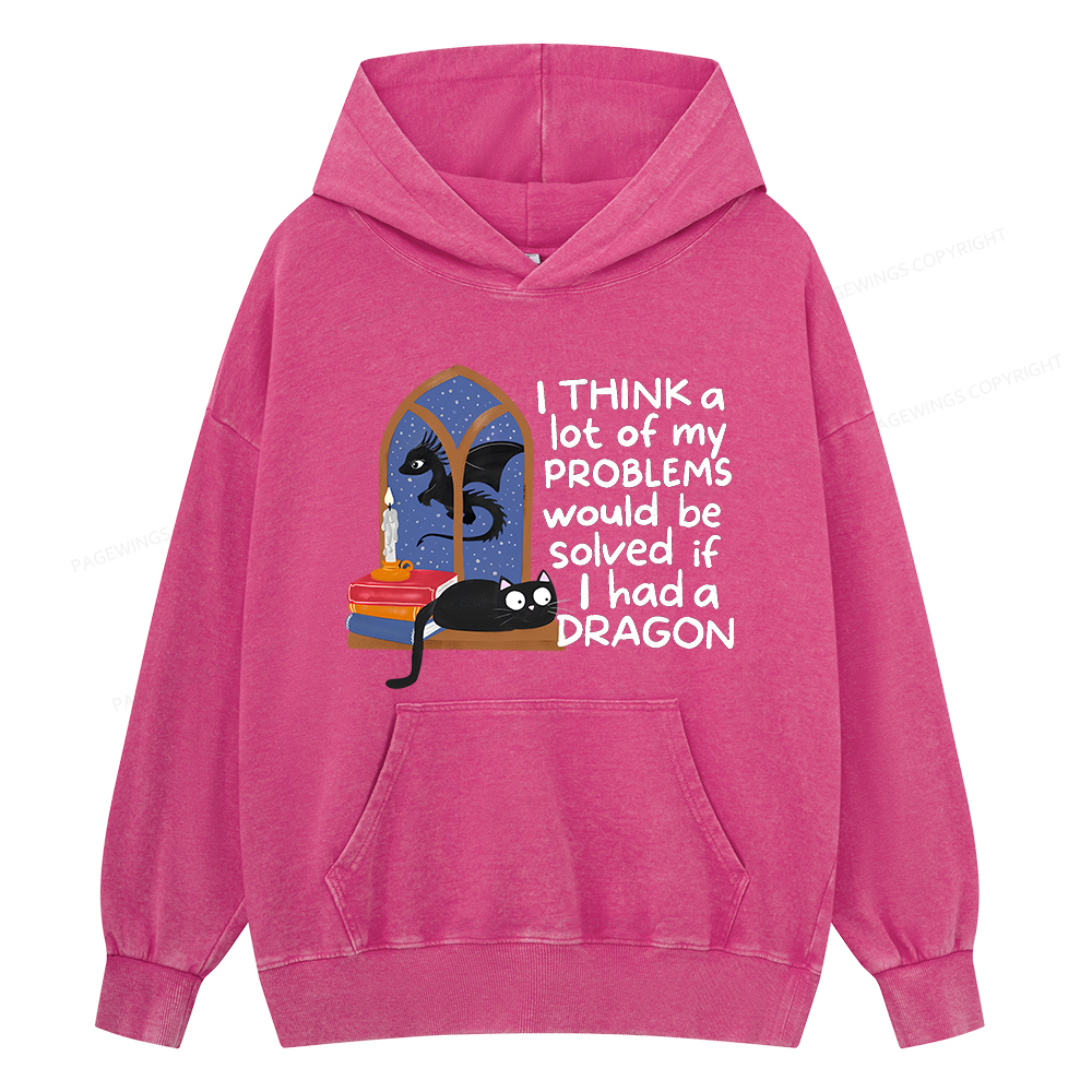Pagewings If I Had A BookDragon Unisex Washed Hoodie