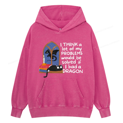 Pagewings If I Had A BookDragon Unisex Washed Hoodie