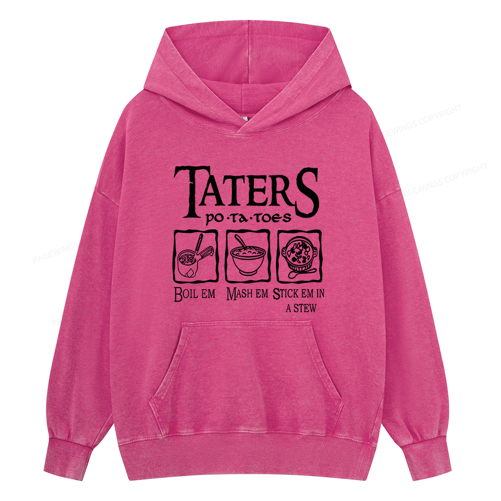 Pagewings Taters PoTaToes Unisex Washed Hoodie