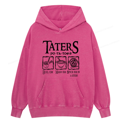Pagewings Taters PoTaToes Unisex Washed Hoodie