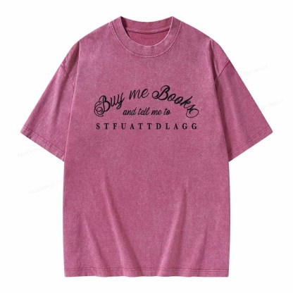 Pagewings Buy Me Books Shirt Unisex Washed T-shirt