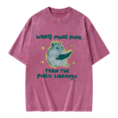 Pagewings What’s More Punk Than The Public Library Unisex Washed T-shirt
