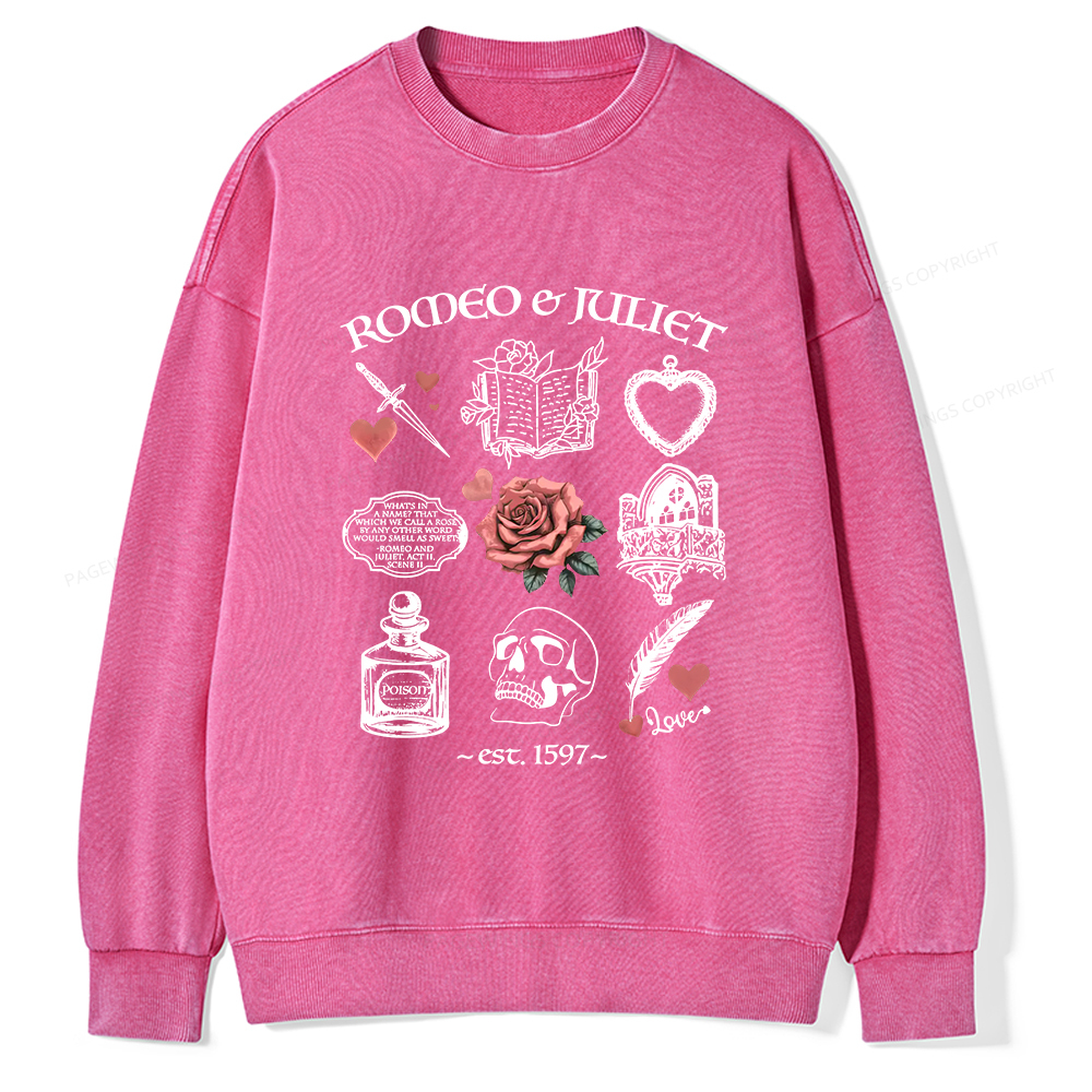 Pagewings Romeo and Juliet Unisex Washed Sweatshirt