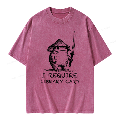 Pagewings I Require Library Card Unisex Washed T-shirt