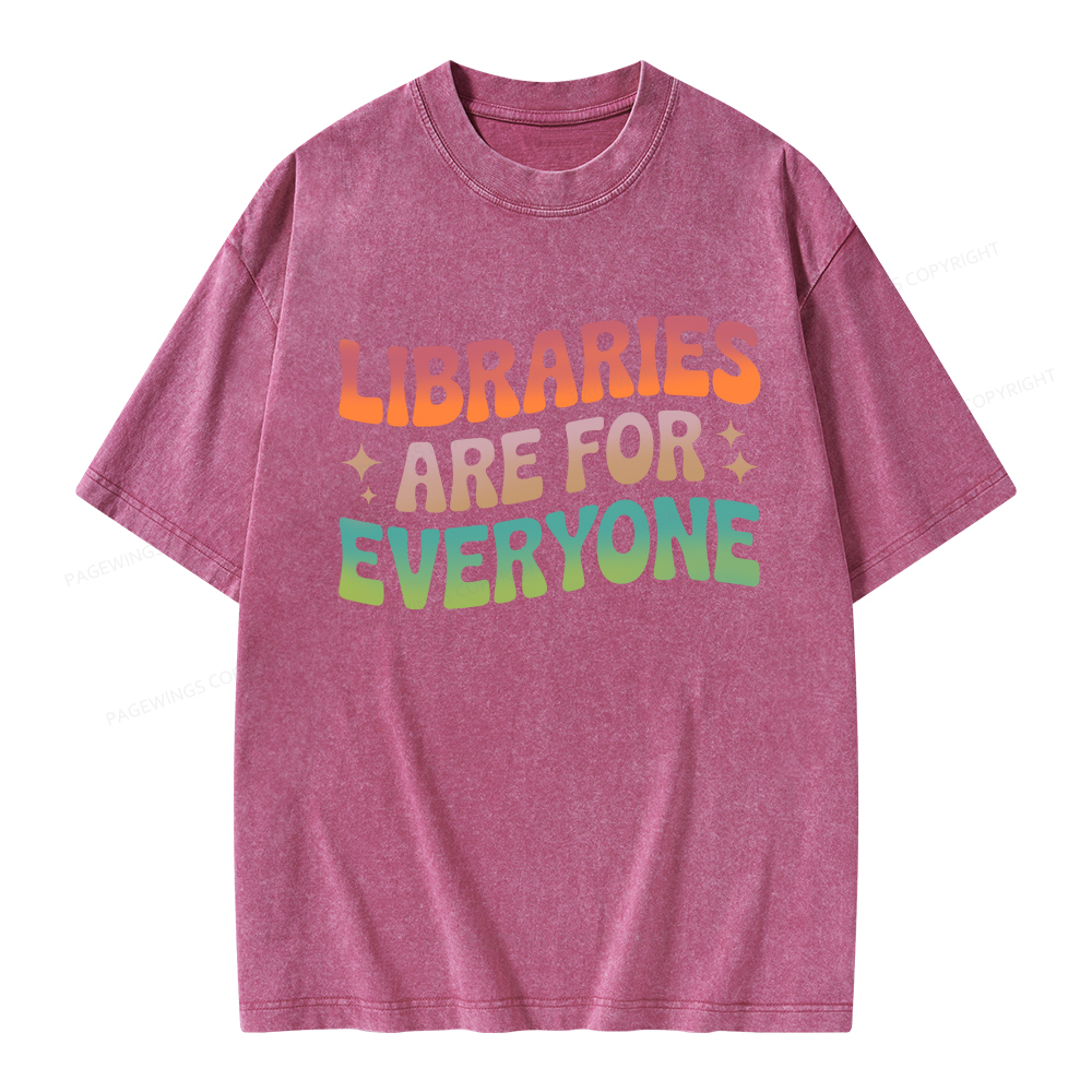Pagewings Libraries Are For Everyone Unisex Washed T-shirt