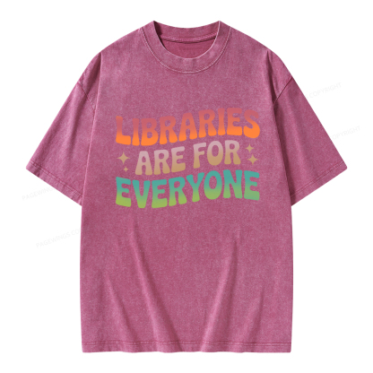 Pagewings Libraries Are For Everyone Unisex Washed T-shirt