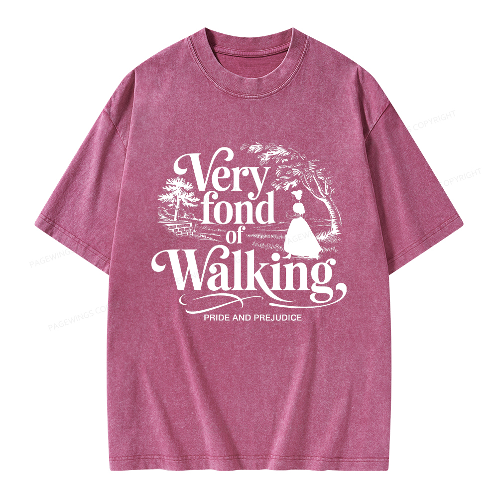 Pagewings Very Fond Of Walking Unisex Washed T-shirt
