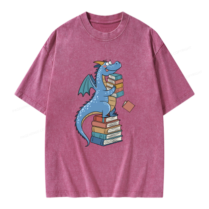 Pagewings Book Dinosaurs Unisex Washed T-shirt