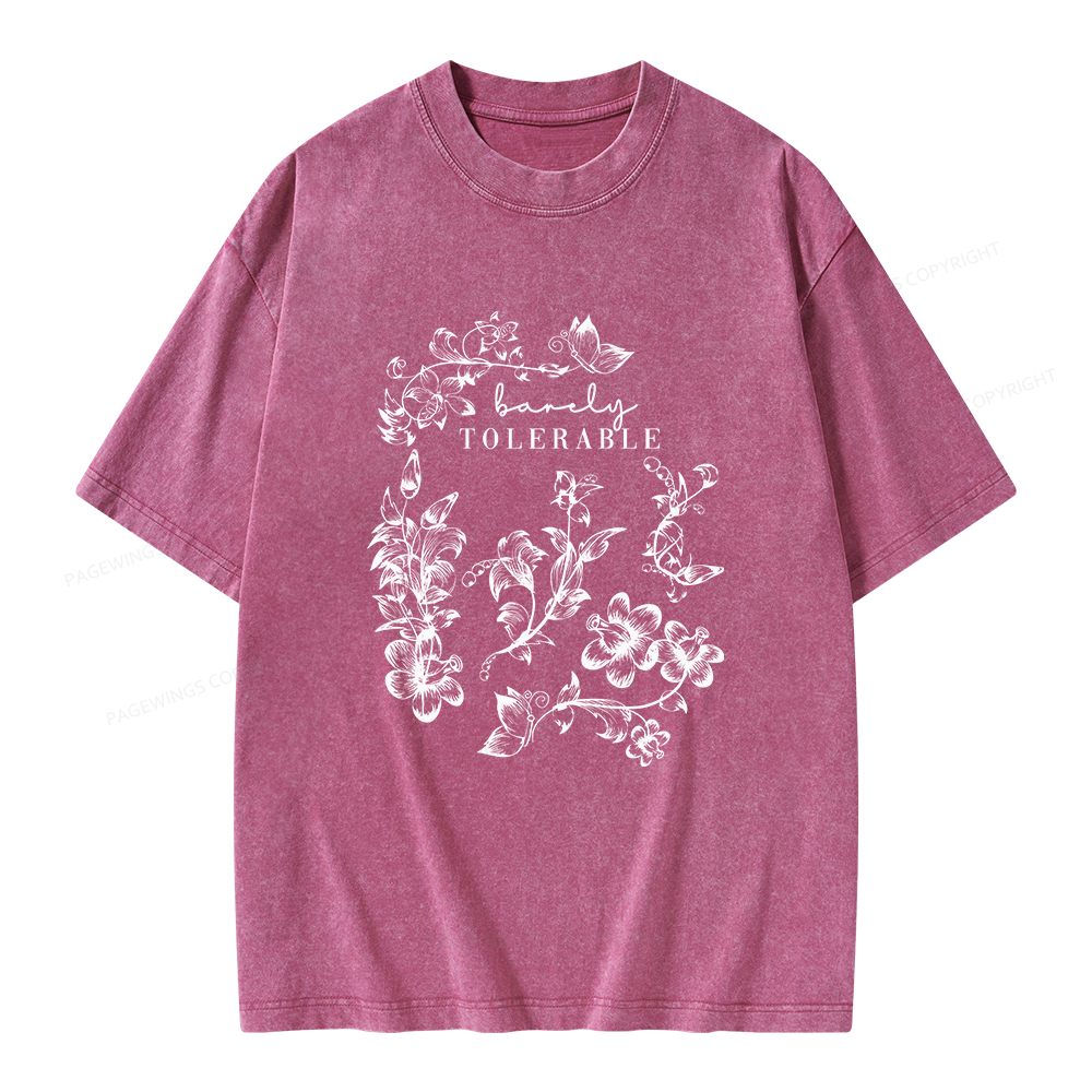 Pagewings Barely Tolerable Unisex Washed T-shirt