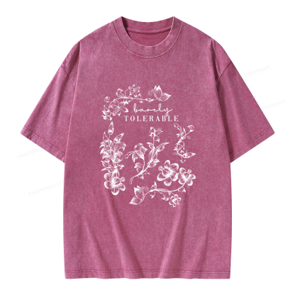 Pagewings Barely Tolerable Unisex Washed T-shirt