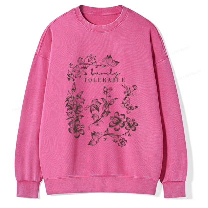 Pagewings Barely Tolerable Unisex Washed Sweatshirt