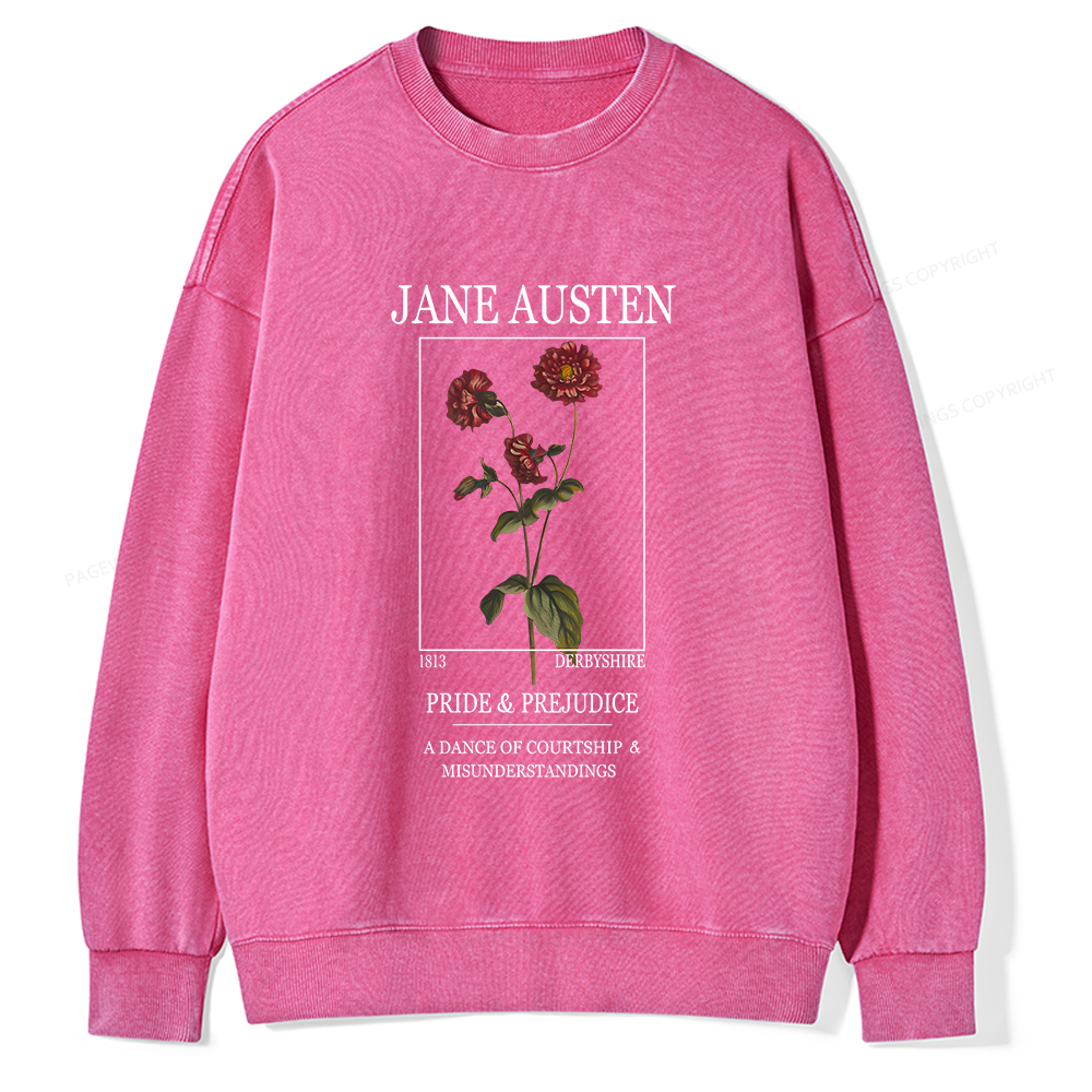 Pagewings Literary Floral Unisex Washed Sweatshirt