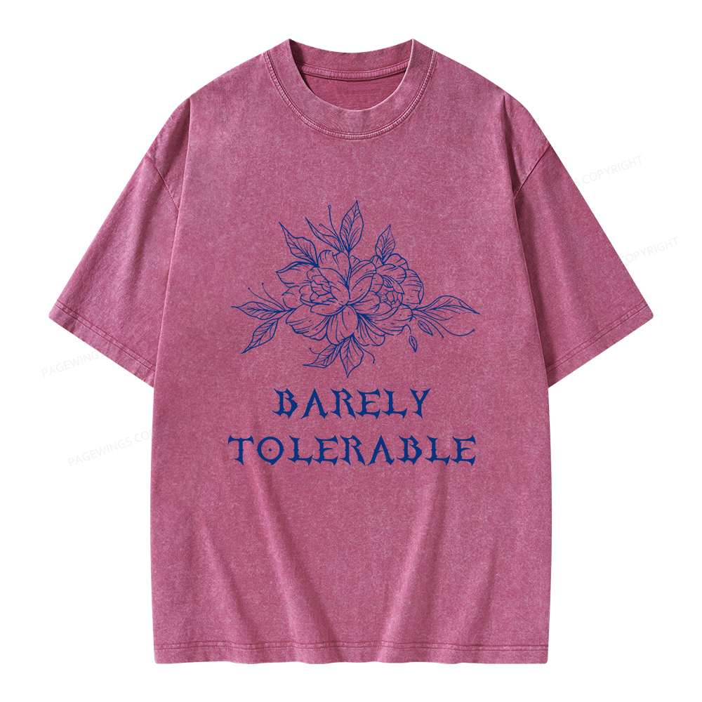 Pagewings Barely Tolerable Unisex Washed T-shirt