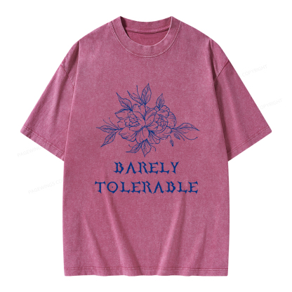 Pagewings Barely Tolerable Unisex Washed T-shirt
