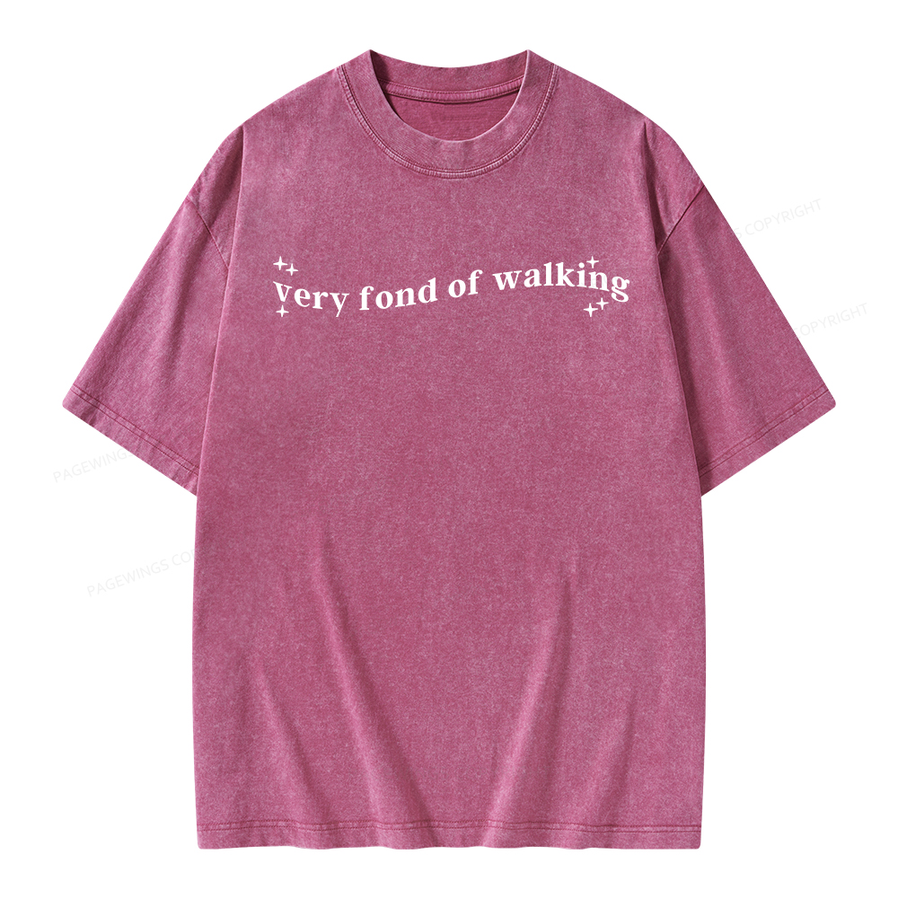 Pagewings Very Fond of Walking Unisex Washed T-shirt