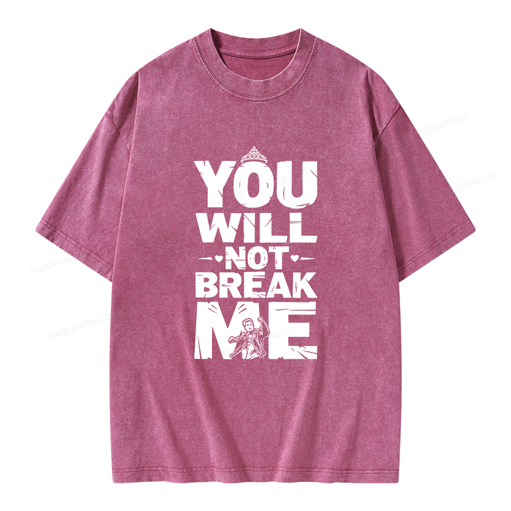Pagewings You Will Not Break Me Unisex Washed T-shirt