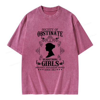 Pagewings Society Of Obstinate Headstrong Girls Unisex Washed T-shirt