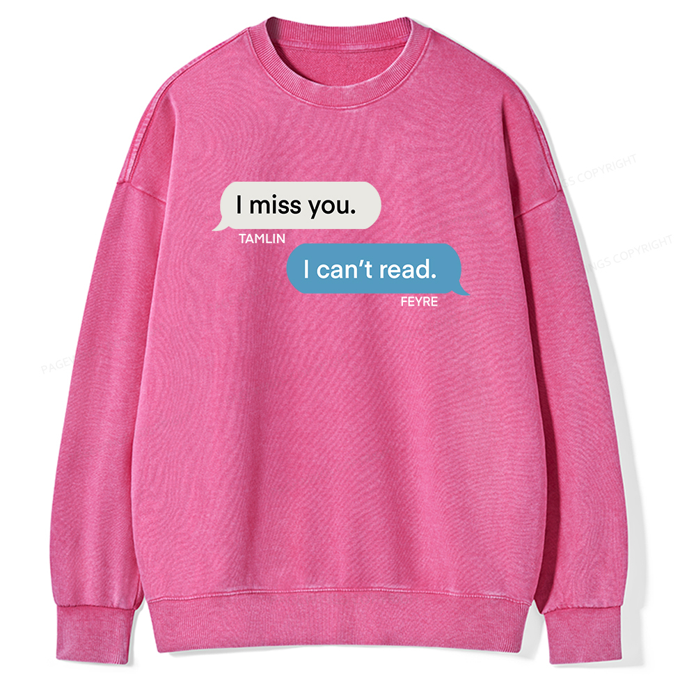 Pagewings  Fantasy I Can’t Read Unisex Washed Sweatshirt